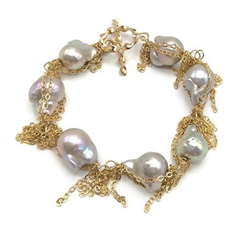 Gold Baroque Pearl Earrings – julie garland jewelry